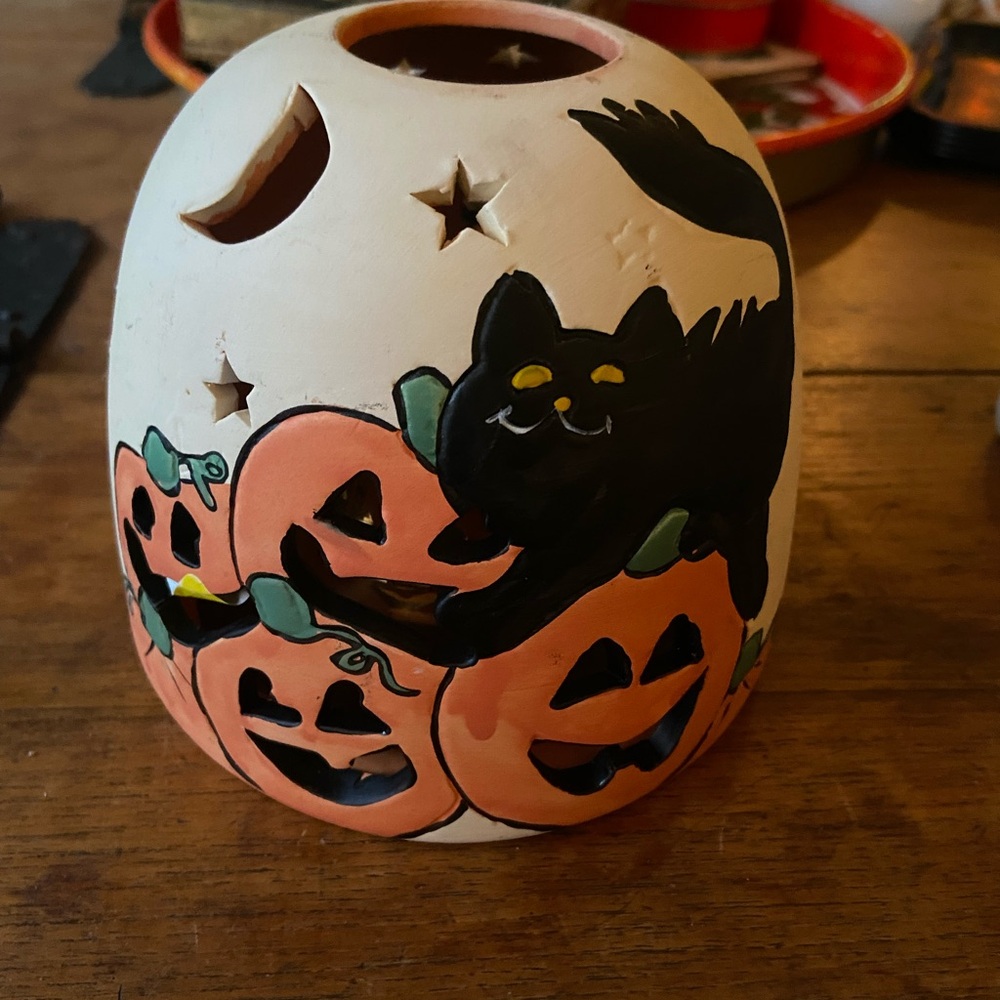 Vintage Halloween Terra Cotta Candle Lampshade